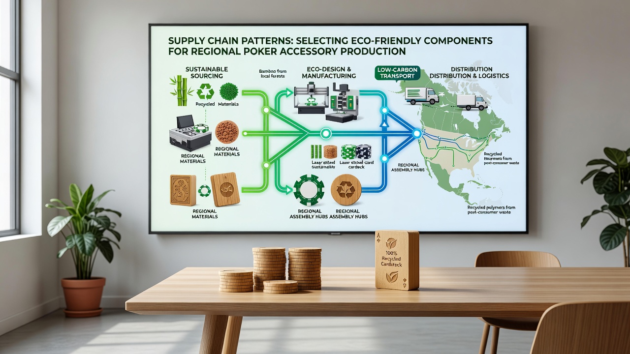 Regional manufacturing facility processing sustainable materials for poker table accessories and chip production